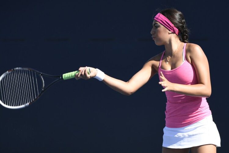 Forehand, a shot played by swinging across the racquet against the body and in the direction where the player wants the ball to go.