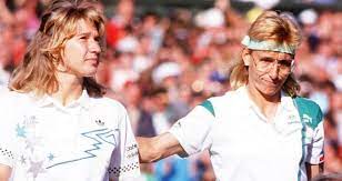 Graff vs. Navratilova Rivalry at Wimbledon, Graf overpowered Navratilova in the final set to win her second straight women's championship 6-2, 6-7, 6-1 on a history-making day at the All England Club.