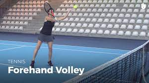 How-to-play-a-tennis-forehand-volley, For a forehand volley, with elbows forward, preparation involves simply opening the wrist.