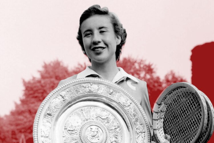 Maureen Connolly, an American tennis player, the winner of nine major singles titles in the early 1950s.