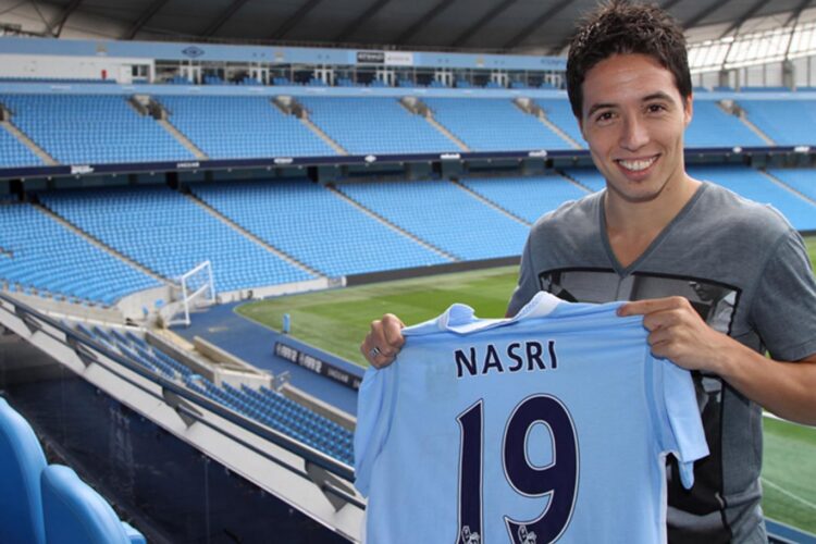 Samir Nasri, a French professional footballer who is currently a free agent, having most recently played for Belgian club Anderlecht